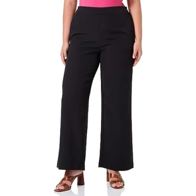 Abbildung von Pieces Curve Pcbossy WIDE Plain PANT Stoffhose, Damen, Größe: 54, Black