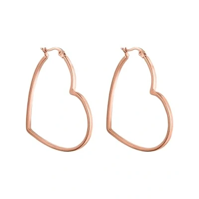 Abbildung von PURELEI® Big Love Ohrringe (Rosegold) Damenohrringe aus langlebigem Edelstahl Wasserfeste Damen 44,5 x 42 mm Modeschmuck für deinen individuellen Look