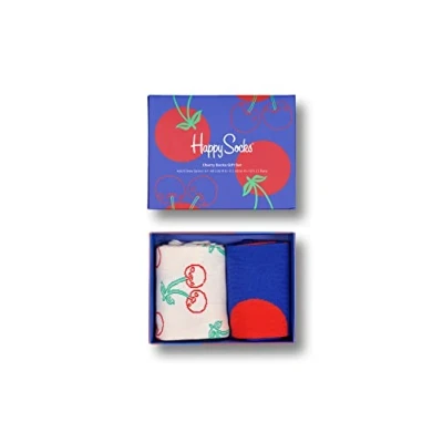 Abbildung von Happy Socks Unisex 2 pack Cherries Gift Set Socks, Blau, 41 46 EU