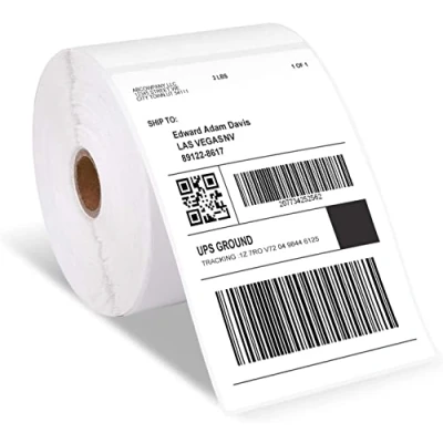 Abbildung von Phomemo Etiketten 4x6 500 Etiketten/Rolle, Versandetiketten Kompatibel mit MUNBYN, Phomemo, Polono Etikettendrucker, BPA freie Thermoetiketten Selbstklebende für DHL, UPS, DPD 100 x 150 mm