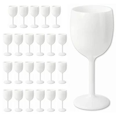 Abbildung von Schramm® Mehrweg Weingläser in weiß wählbar 6, 12, 24 oder 48 Stück Champagner Glas Sektflöten Sektkelch Stielglas Gläser Fassungsvermögen ca. 300ml, Größe:24