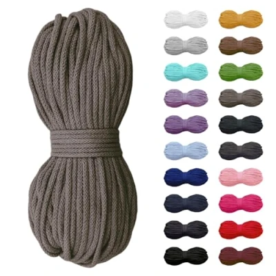 Abbildung von Slantastoffe 5m Baumwollkordel 5mm, Kordel, Schnur, Turnbeutel, 21 Farben (Dunkelbeige)