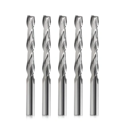 Abbildung von CNC fräser,schaftfräser,fräser 6mm schaft,6mm Schnittdurchmesser,42mm Schnittlänge, Upcut 2 Flöten Router Bit zum Schneiden von Holz,Packung 5