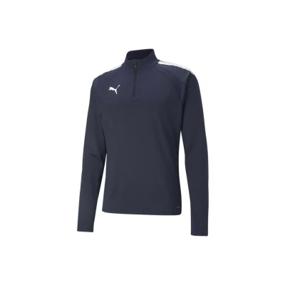 Abbildung von Puma Teamliga ZIP Langarmshirt, Herren, Größe: Medium, Peacoat/white