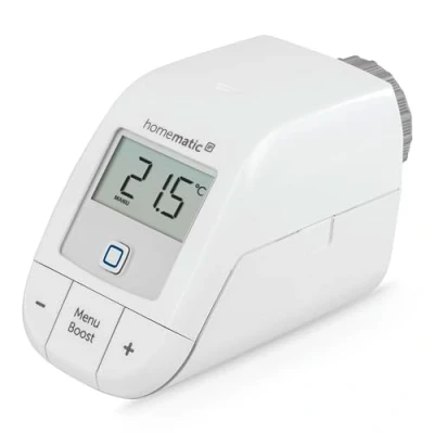 Abbildung von Homematic IP Smart Home Heizkörperthermostat Basic, digitaler Thermostat Heizung, Steuerung per App, Alexa, Google Assistant, einfache Installation, Energie sparen, 153412A3