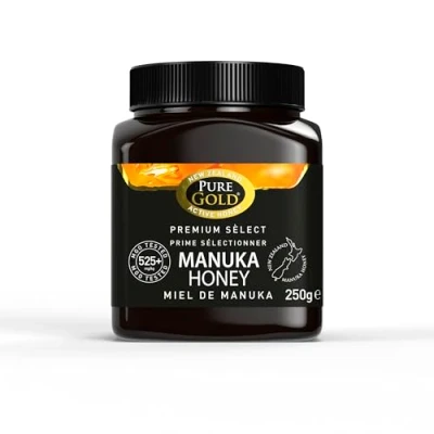 Abbildung von Pure Gold 525 MGO Original Manuka Honig aus Neuseeland.