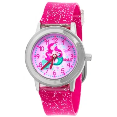 Abbildung von Kiddus Kinderuhren. Mädchen Armbanduhr. Mit Übungen zum Uhrzeit Lernen. Kinderuhren mädchen. Glitzer und Hochwertigem Japanischen Quarzwerk. Ab 4 Jahre alt. Sirene.