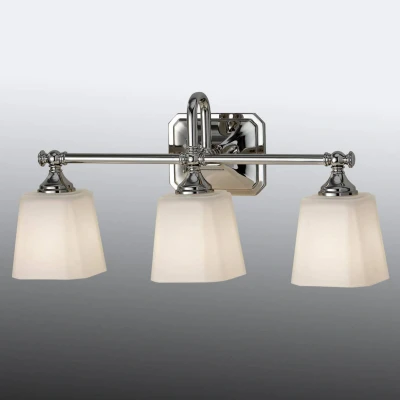 Abbildung von Feiss FE CONCORD3 BATH Wandleuchte Concord 3x3W LED G9 Stahl chrom poliert, Glas geätzt H:25,7cm B:53,3cm IP44 3000K dimmbar
