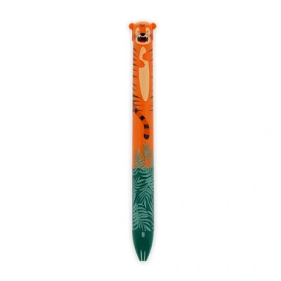 Abbildung von Legami Zweifarbiger Click&amp;Clack Stift, Blaue und Orange Tinte, Ideal für Schule, Büro, Niedlicher Tiger Geschenkidee, Kinder Erwachsene, Zweifarbig, 1 mm Spitzendurchmesser