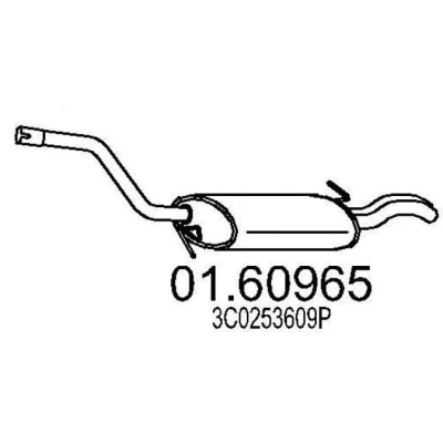 Abbildung von MTS 01.60965 Endschalldämpfer 1020 VOLKSWAGEN: Passat B6 Variant, Saloon, CC