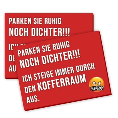 Abbildung von 2er Set Haftnotizen I Parken Sie ruhig noch dichter! Klebezettel Scherzartikel für die Windschutzscheibe rot DIN A7 Je Block à 50 Blatt Scheiße geparkt Parksünder kfz_677