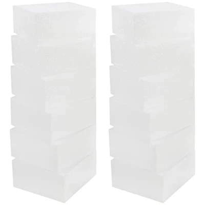 Abbildung von Belle Vous Polystyrol Platte Styrene Platten zum Basteln (12 Stk) 10 x 5 cm Quadratische Plastik Modellieren, für Schulprojekte, Blumenarrangements und DIY Kunst