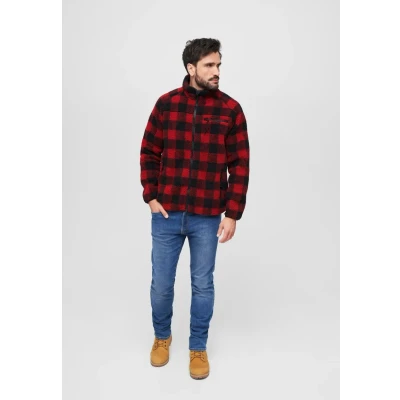 Abbildung von Brandit Accessoires Teddy Fleecejacke, Herren, Größe: Medium, Red/black/white