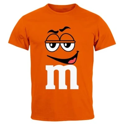 Abbildung von MoonWorks® Herren T Shirt Fasching Karneval M Aufdruck Gruppen Kostüm Verkleidung Last Minute Faschingskostüme Männer Funshirt 4 orange XL