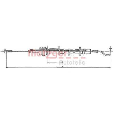 Abbildung von METZGER 11.082 Bowdenzug COFLE VOLKSWAGEN: GOLF 2