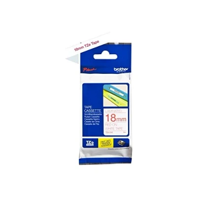 Abbildung von Brother TZe 242 P touch Schriftband (18 mm, geeignet u.a. für 1830VP, D400/VP, D450, D600/VP, P700, 2430, laminiert, 8 m lang) rot auf weiß, TZE242