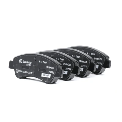 Abbildung von BREMBO P 61 066X Bremsbelagsatz exkl. Verschleißwarnkontakt mit Bremssattelschrauben Zubehör PEUGEOT: 2008 Estate, 208 I Hatchback, 206 Hatchback