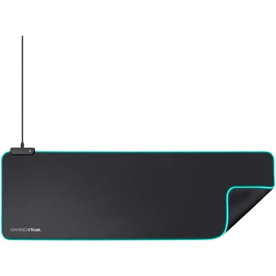 Abbildung von Trust Gaming GXT 764 Glide Flex RGB Mauspad XXL, 930x300 mm, Mousepad mit LED Beleuchtung, rutschfeste Gummiunterseite, Große Schreibtischunterlage, USB betrieben, Desk Mat Schwarz