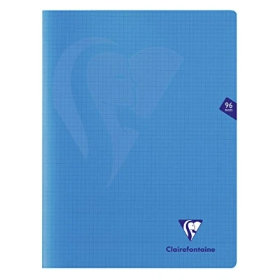 Abbildung von Clairefontaine 323362C Schulheft Mimesys DIN A4+ 24x32 cm, robust mit Umschlag aus PP, 48 Blatt, kariert, 90g, Blau, 1 Stück
