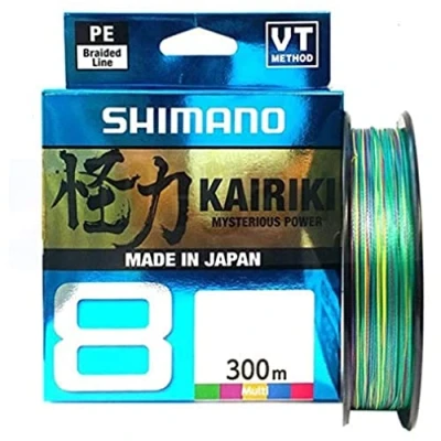 Abbildung von Shimano Kairiki 8, 300 Meter, 0,130 mm/8,2 kg, geflochtene Angelschnur, 59Wpla68R22, bunt