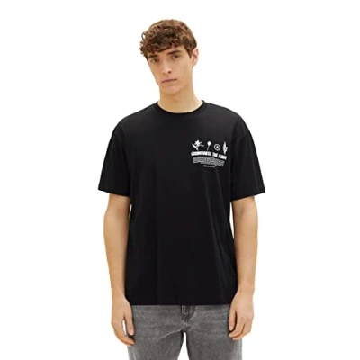 Abbildung von TOM Tailor Denim Tshirt print, Herren, Größe: Medium, Black