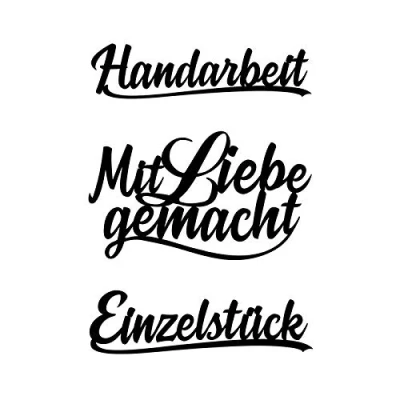 Abbildung von Ideen mit Herz Stanzschablonen, Schriften, Handarbeit, 2,2cm bis 8,4cm, 3 Stück