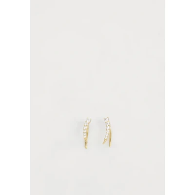 Abbildung von Thomas Sabo Damen Ohrringe Ear climber weiße Steine gold, 925 Sterlingsilber