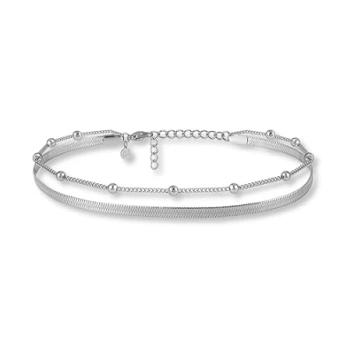 Abbildung von GD GOOD.designs Fußkettchen Silber für Damen I Mehrreihige Fußkette Verstellbar Silberne Schlangenkette Fußschmuck Wasserfest