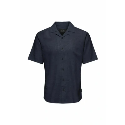 Abbildung von Only &amp; Sons Onscaiden LIFE Solid Resort NOOS Hemd, Herren, Größe: Large, Night sky