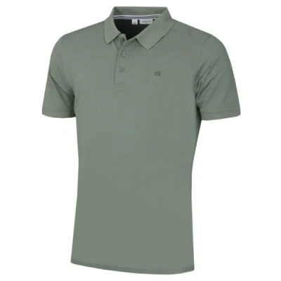 Abbildung von Calvin Klein Herren Campus 3 Knopf Kragen Polo Hemd Salbei XXXL