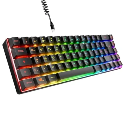 Abbildung von EMPIRE GAMING Neu 2024 K208 Kompakte TKL Kabelgebundene Tastatur (DE QWERTZ) 69 Tasten RGB Abnehmbares USB Type C Kabel Plug &amp; Play PC/PS4/PS5/Xbox 23 Anti Ghosting (Schwarz)