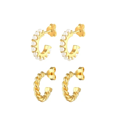 Abbildung von Elli 2 PACK Ohrringe goldcoloured, Damen, Größe: One Size, Gold coloured