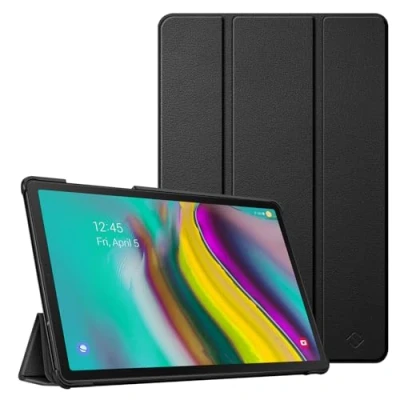 Abbildung von Fintie Hülle für Samsung Galaxy Tab S5e 10.5 SM T720/T725 2019 Tablet Ultra Schlank Superleicht Kunstleder Schutzhülle Cover Case mit Auto Schlaf/Wach Funktion, Schwarz