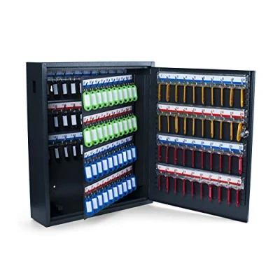 Abbildung von Pavo 8047215 Deluxe Schlüssel Kasten/Schrank/Tresor, 150 Haken mit seitlichem Schlüsseleinwurf, dunkelgrau