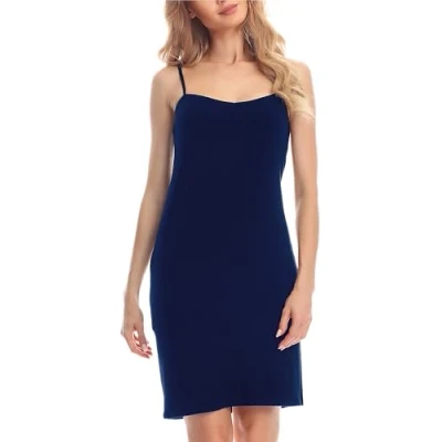 Abbildung von Merry Style Damen Unterkleid kurz Petticoat Knielänge einstellbare Träger MS10 203(Navy blau, M)