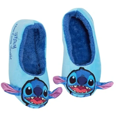 Abbildung von Disney Lilo &amp; Stitch Hausschuhe für Damen, Mädchen, Teenager, Slipper, Ballett, Pump, blau, 41 EU