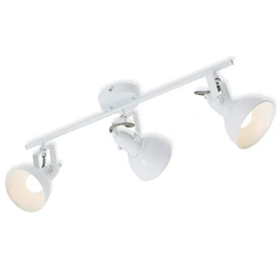 Abbildung von Briloner Leuchten Deckenleuchte, Deckenlampe mit 3 dreh und schwenkbaren Spots im Retro/Vintage Design, Fassung: E14 max. 40 Watt, Metall, Maße: 55.4x10x18.1 cm, Farbe: weiß, 3er Spot