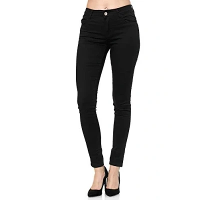 Abbildung von Elara Damen Stretch Hose Push Up Jeans Gummizug Chunkyrayan YA528 Black 42 (XL)