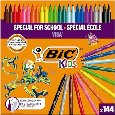 Abbildung von BIC Kids 8878381 Visa Fasermaler Schulset / Klassensatz, 144 teilig