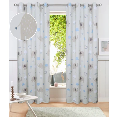 Abbildung von OTTO home Gardine "Maurrice" Ösen 1 Stk. tlg. Blickdicht, Ösen- Aufhängung, Pflegeleicht, Elefanten Design