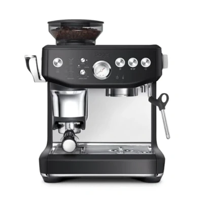 Abbildung von Sage The Barista Express Impress Kaffeevollautomat mit manuellem Milchaufschäumer Schwarzer Trüffel