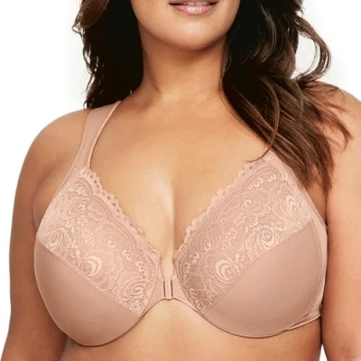 Abbildung von Glamorise Damen 1245 Plunge Bra, Cappuccino, 105E EU