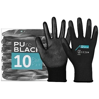 Abbildung von ACE PUre Black Arbeitshandschuhe, fein &amp; robust, EN 388/21420, Schwarz, 11/2XL, 10 Paar