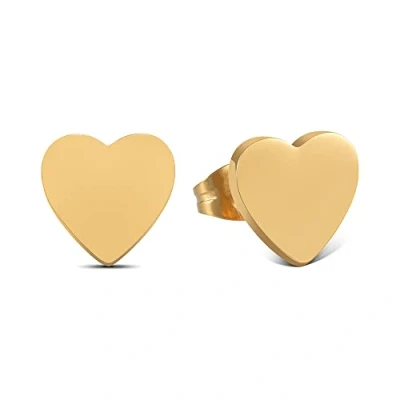 Abbildung von Ohrstecker Herz Gold für Damen mit 18K Vergoldung inkl Geschenkbox I goldene Herzen Ohrringe Valentinstag Geschenk Sie