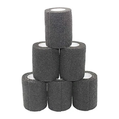 Abbildung von Tapeverband, selbsthaftend Tape, stark Sport Tape für Handgelenk, Knöchel Verstauchungen und Schwellungen, Selbsthaftende Bandage Rollen, Athletic schwarz Farbe… (7.5cm6Rolls, Black)
