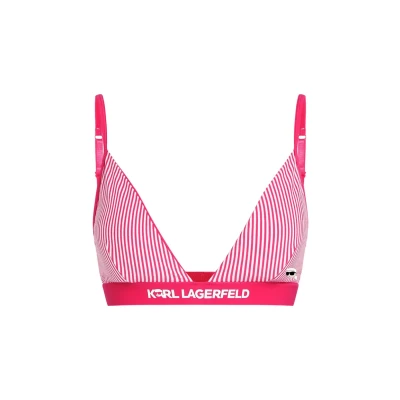Abbildung von KARL Lagerfeld Triangel BH, Damen, Größe: Large, Raspberry white stripe