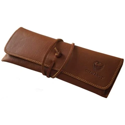 Abbildung von GERMANUS Federmäppchen Strap, Leder Made in EU (Hellbraun)