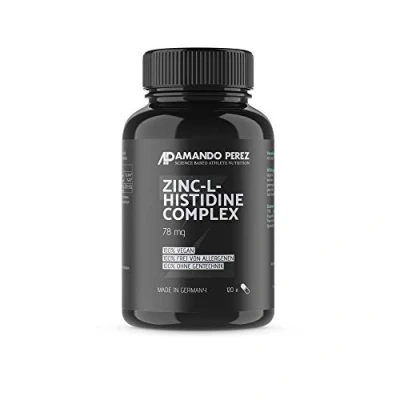 Abbildung von Zink L Histidin Komplex 75 mg 120 Kapseln 25 elementares pro Kapsel Made in Germany