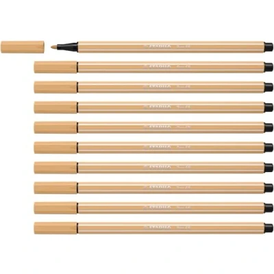 Abbildung von Premium Filzstift STABILO Pen 68 10er Pack ocker hell