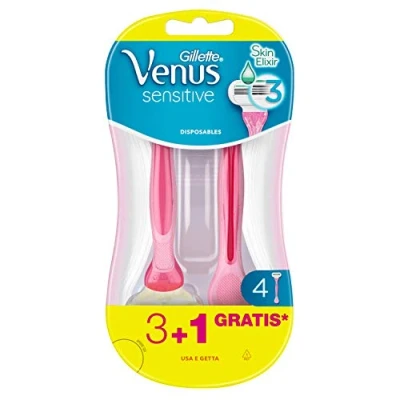 Abbildung von Venus Gillette Sensitive Damenrasierer Einweg, 3 + 1 Rasierer